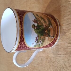 MELVYN Buckley Royal Worcester Golfing Mug